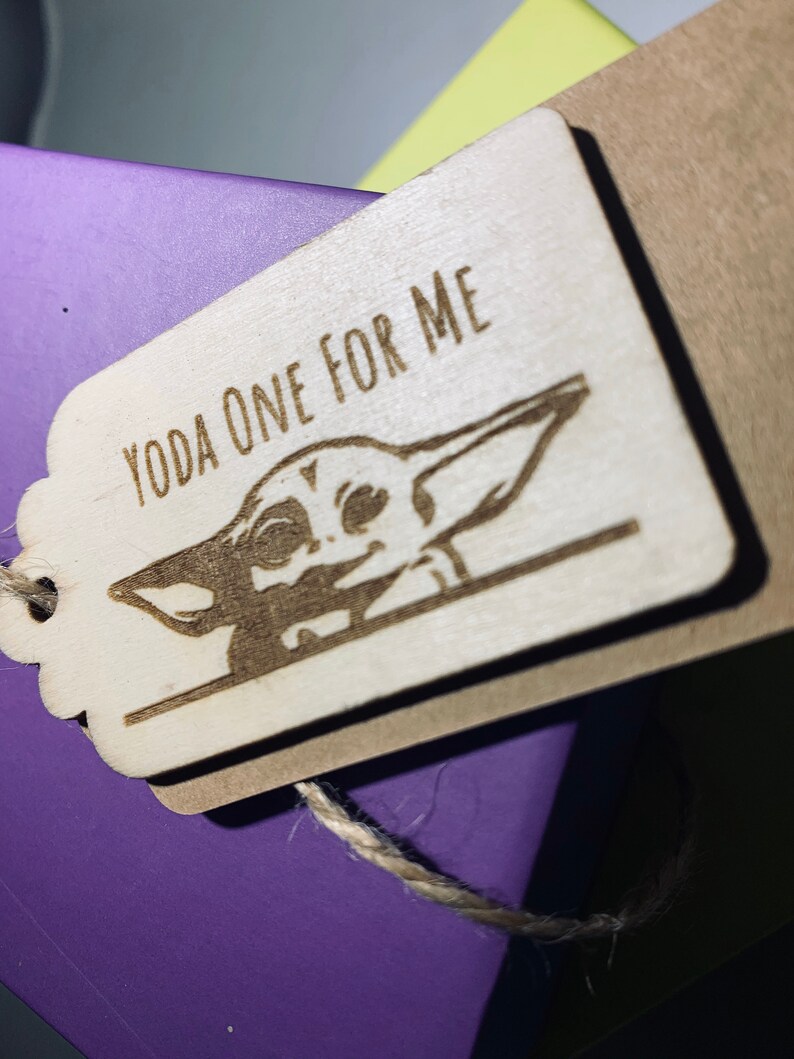 Baby Yoda Wooden Gift Tag Gift for him Gift for her Baby Etsy