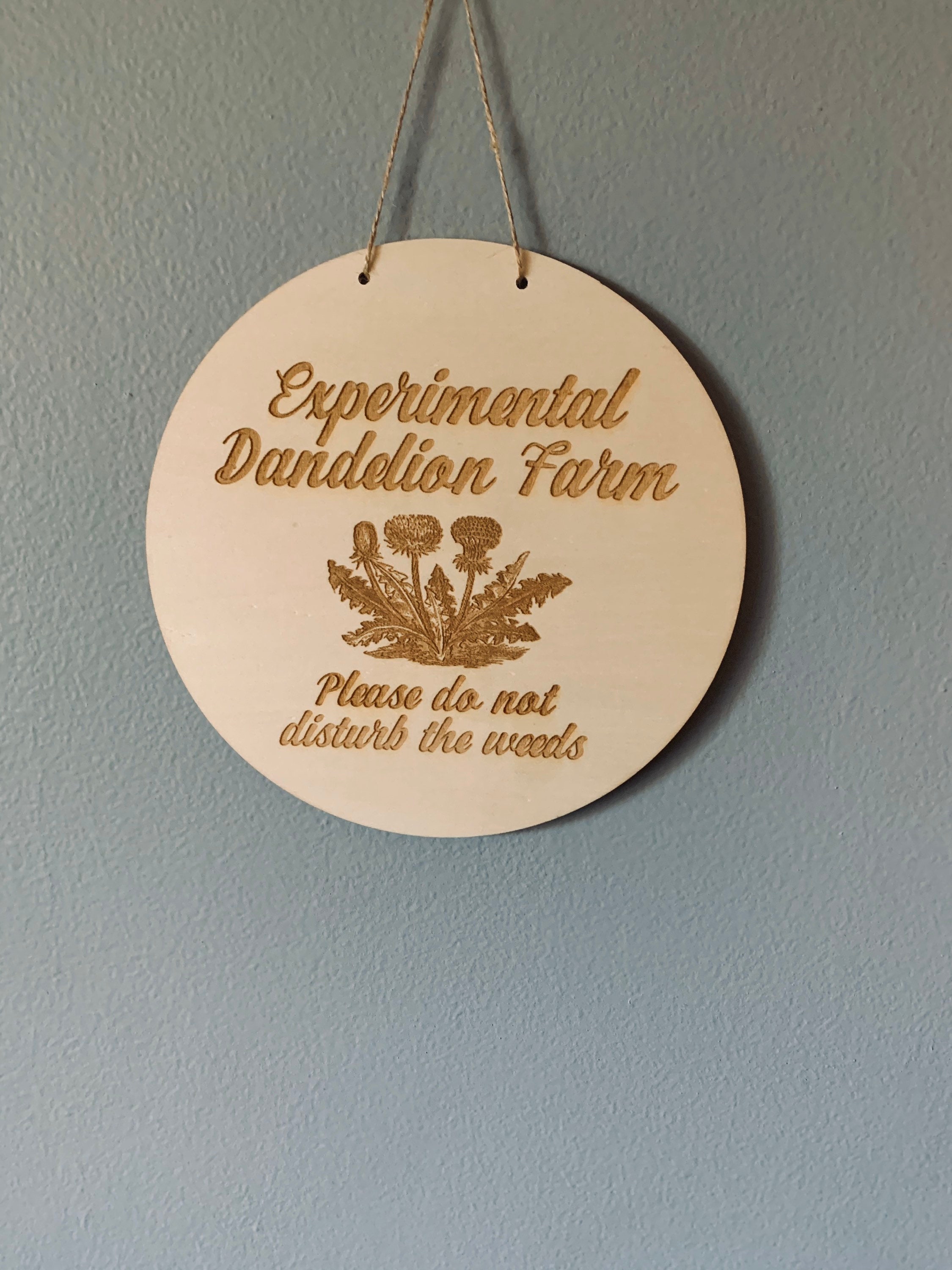 Dandelion Garden Sign Funny Front Door Sign Wall Decor | Etsy