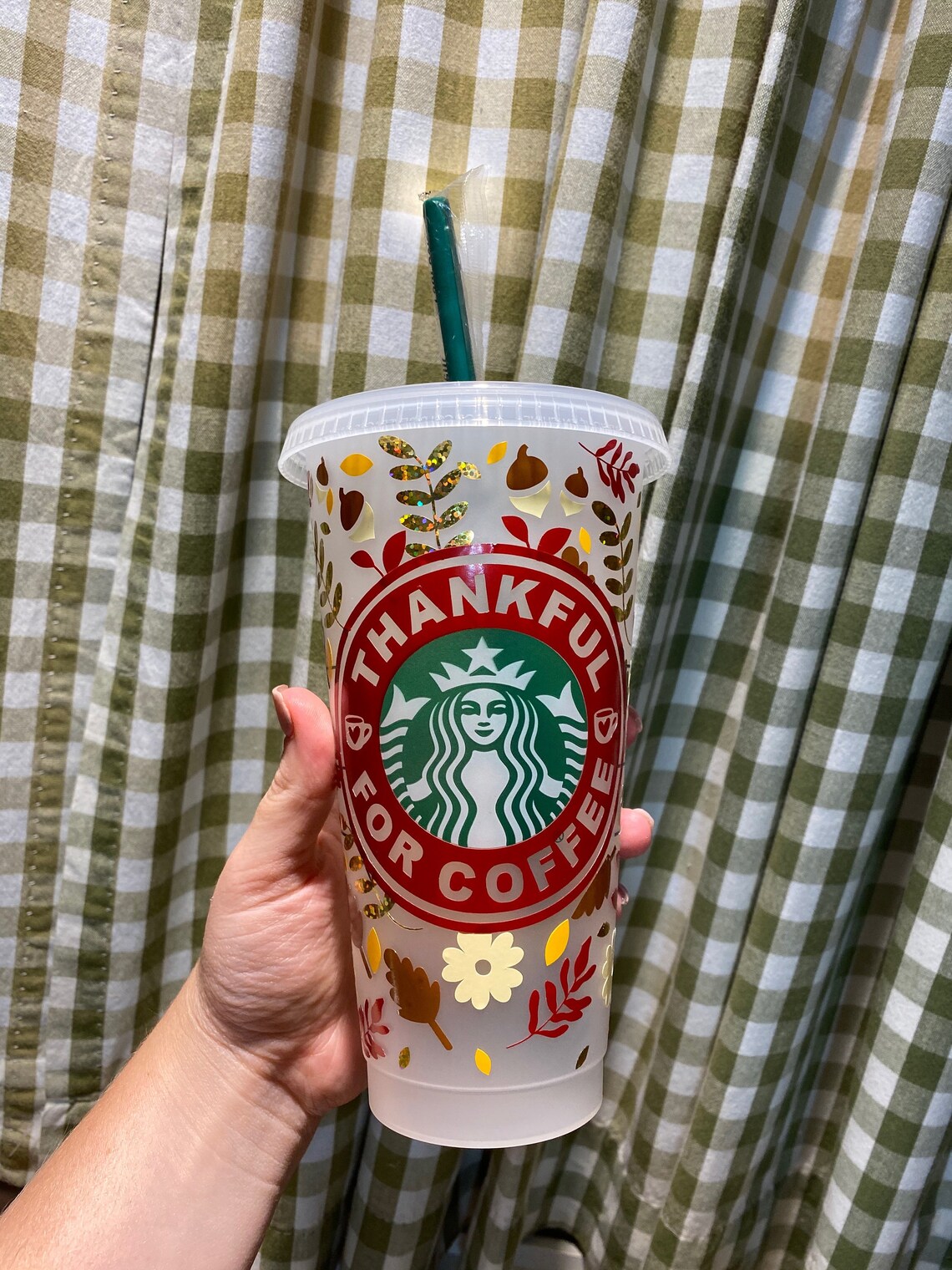 Autumn Starbucks Cup Fall Starbucks Tumbler Thankful For Etsy