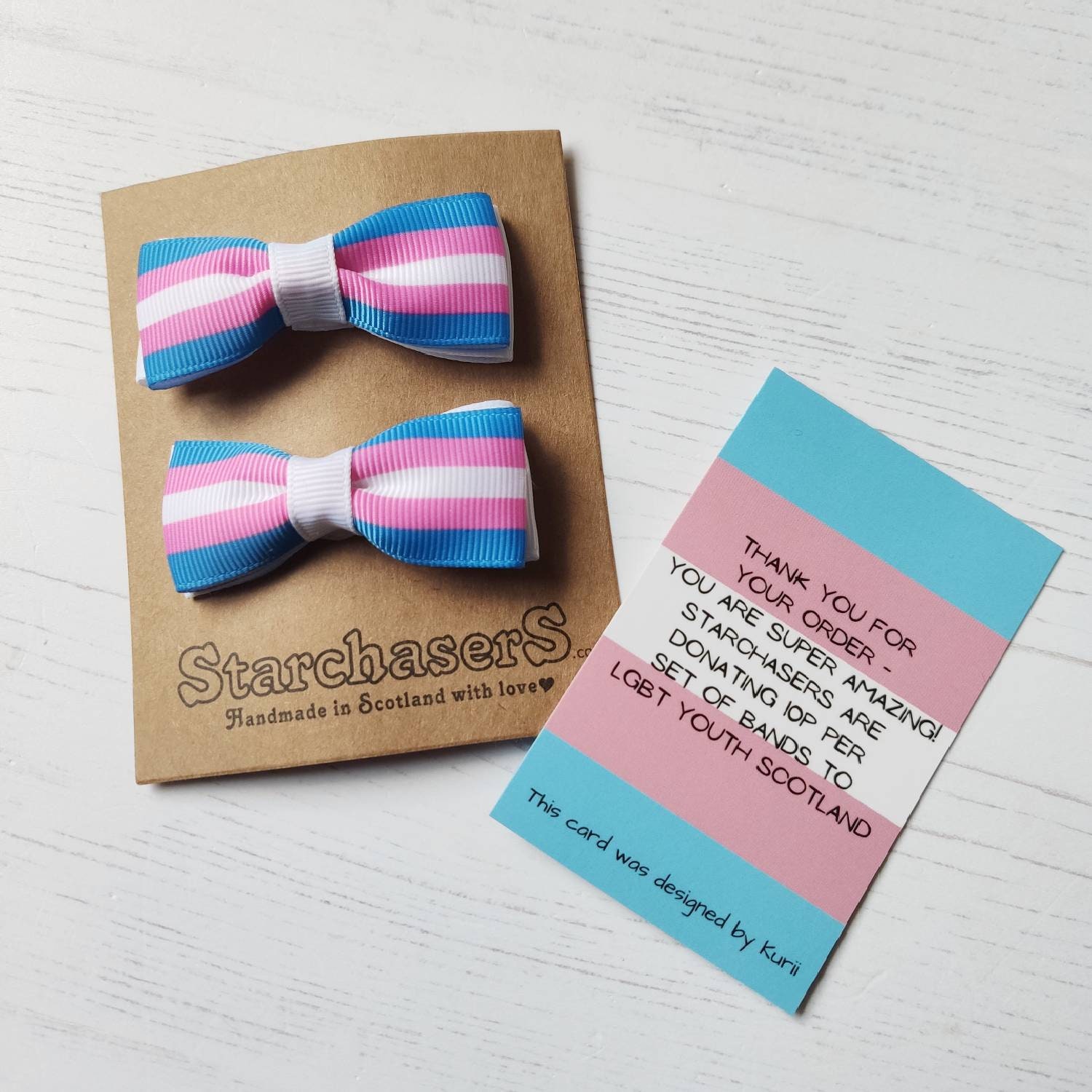Buy Pack of 2 Small Transgender Flag Hair Bows Cute Little Clips Online in  India 