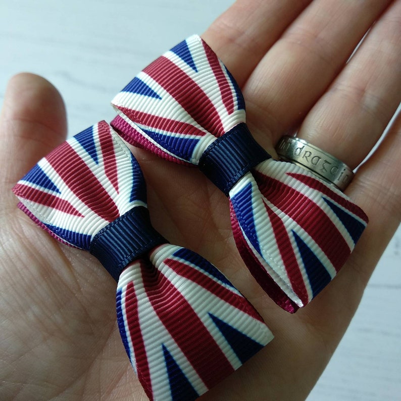 British Flag Hair Clips Pair of Small Handmade Union Flag Etsy UK