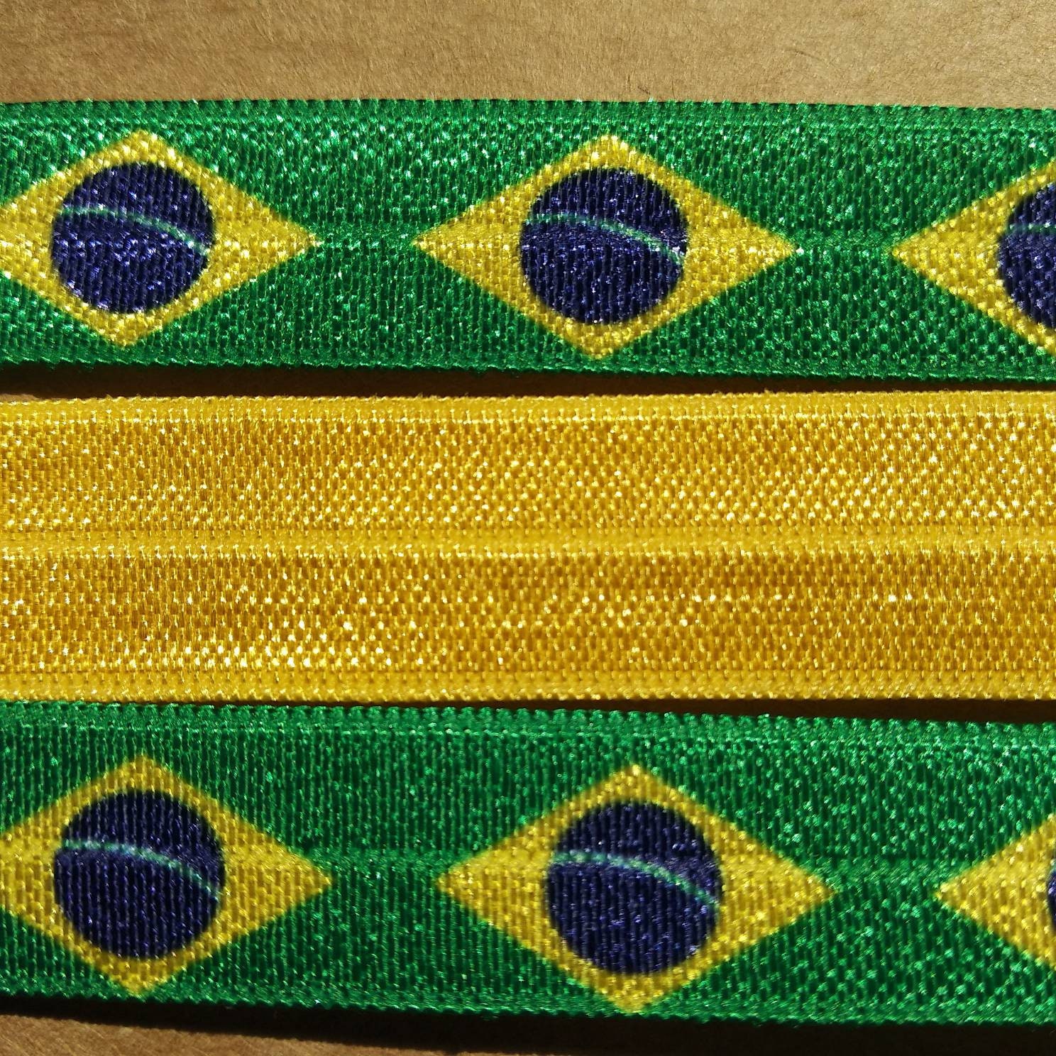 Brazil Flag Hair Tie Pack of 3. Bright and Colourful Etsy