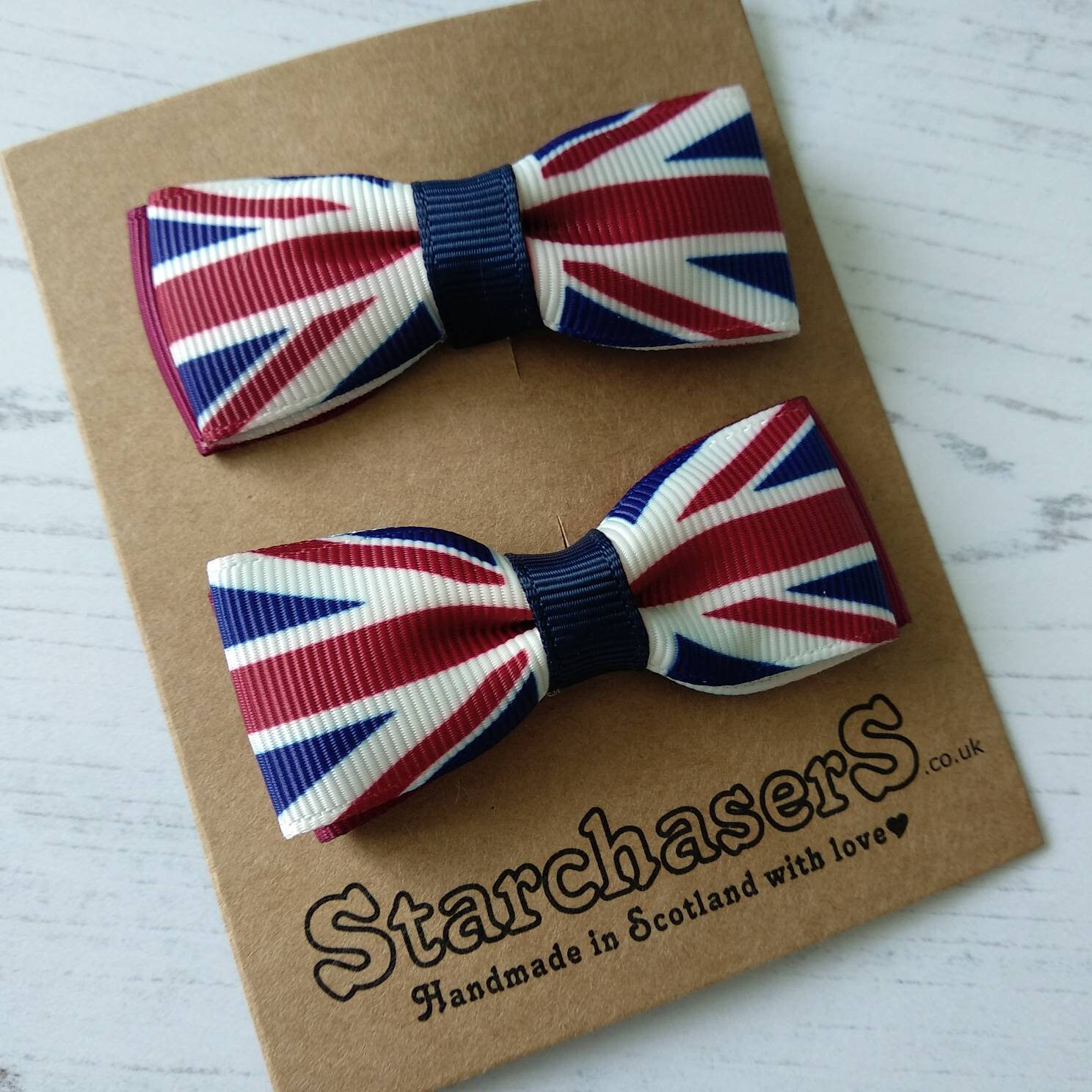British Flag Hair Clips Pair of Small Handmade Union Flag Etsy UK
