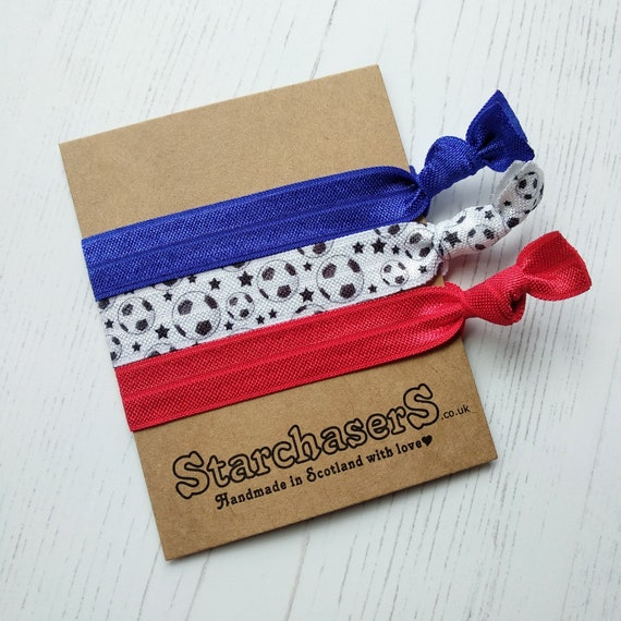 Football Hair Ties Choose Your Own Team Colours Pack Of 3 No Etsy