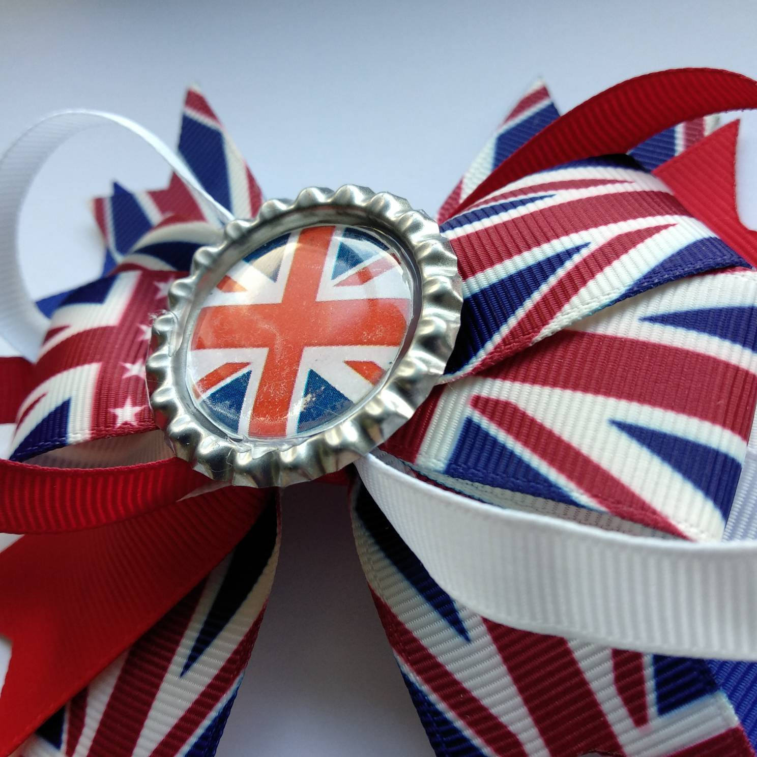 Union Jack Flag Hair Bow Beautiful Large Bow With British Etsy UK
