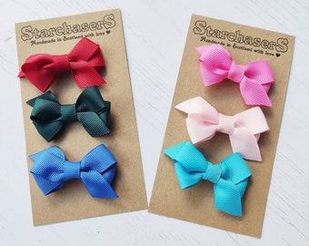 XS Dog Hair Bows 3 Pack, Boutique style, In a Choice of colours. Makes a beautiful Gift.