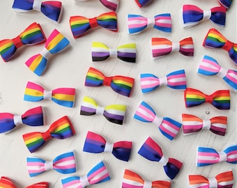 Pride Flag Hair Bows (Set of 2) - Mix & Match Small Bows
