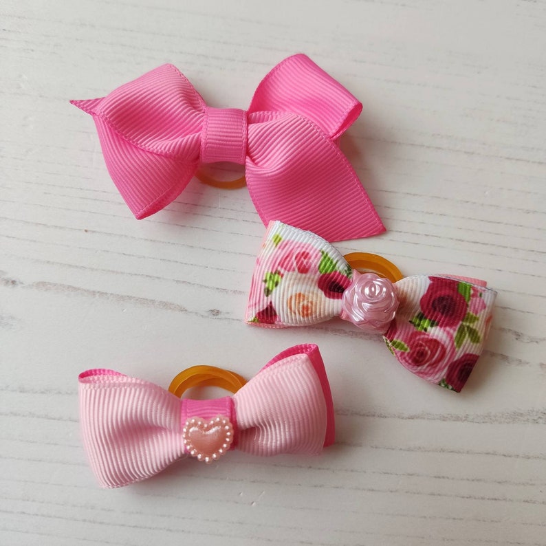 Dog Hair Bows 3 Pack in a Choice of Colours. Make a Beautiful Etsy UK