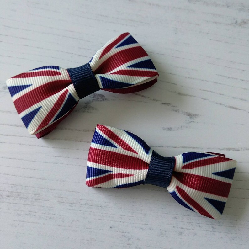 British Flag Hair Clips Pair of Small Handmade Union Flag Etsy UK