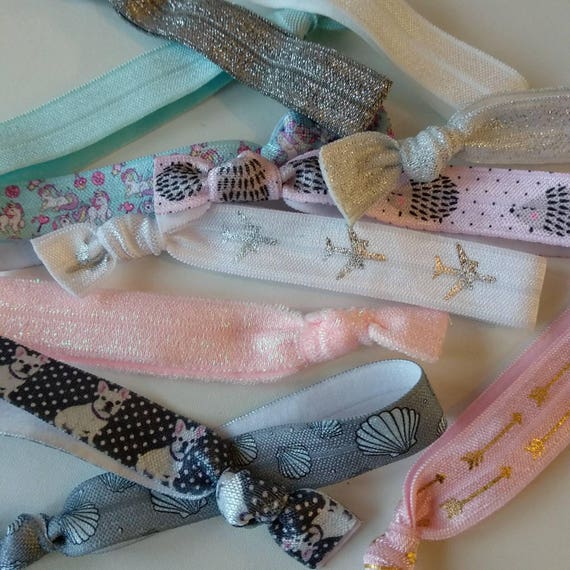 10 Pack Of Mystery Yoga Hair Ties Including Printed Glitter Etsy