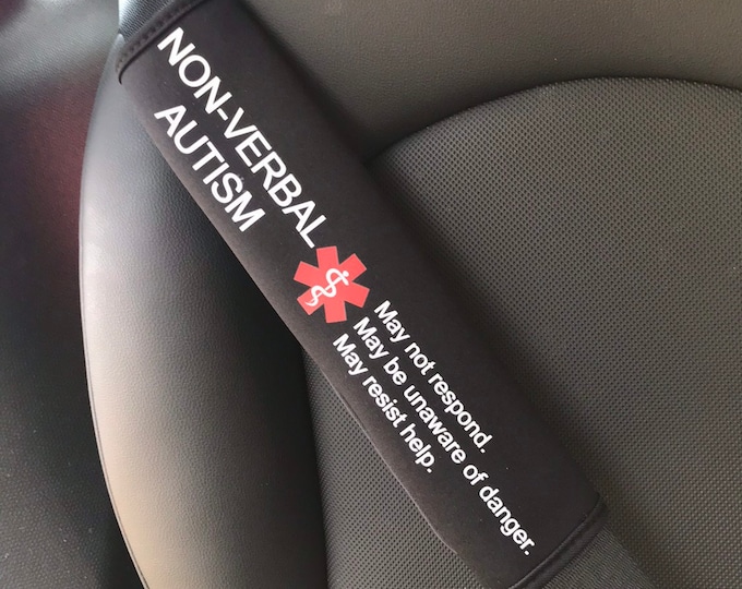 Autism Seat Belt Cover Nonverbal Autism, Medical Alert Autism