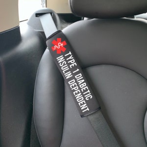 Diabetic Medical Alert Seat Belt Cover, Medical Alert Diabetes, Seatbelt, Med Alert, Insulin Dependent, Type 1 Diabetic, Type 2 Diabetic