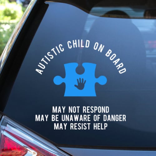 Autistic Adult On Board Design Autism Emergency Car Decal Vinyl Sticker