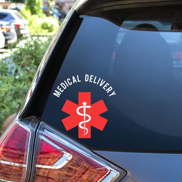 Medical Delivery Car Decal, Medical Car Decal, Medical Alert Decal, Vinyl Decal, Nurse Decal, Nursing Decal, Medical Transport Vehicle Decal