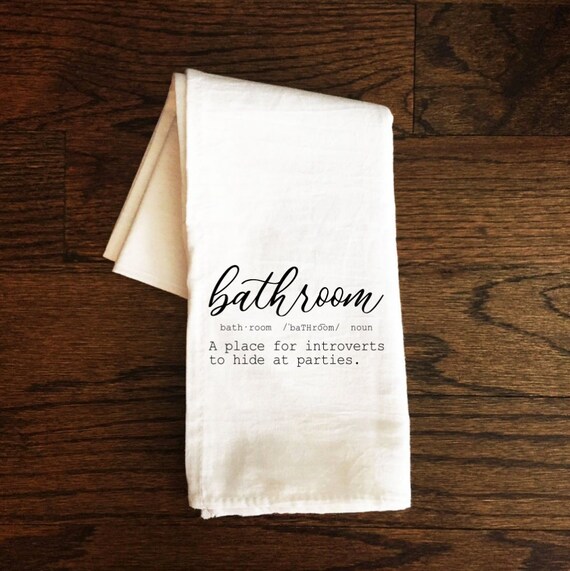 Funny Bathroom Towel Introvert Bathroom Definition Toilet Etsy
