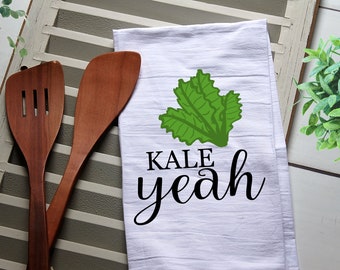 Kale Yeah Tea Towel, Kitchen Towel, Cook, Kitchen, Personalized Towel, Kitchen, Baking, Kale, Kale Yeah