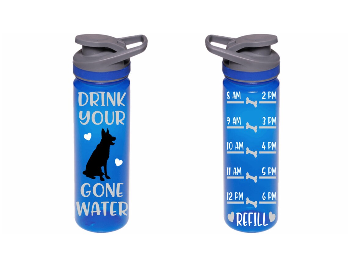 Drink Your Dog Gone Water Tracker Motivational 22 Oz Bottle Etsy