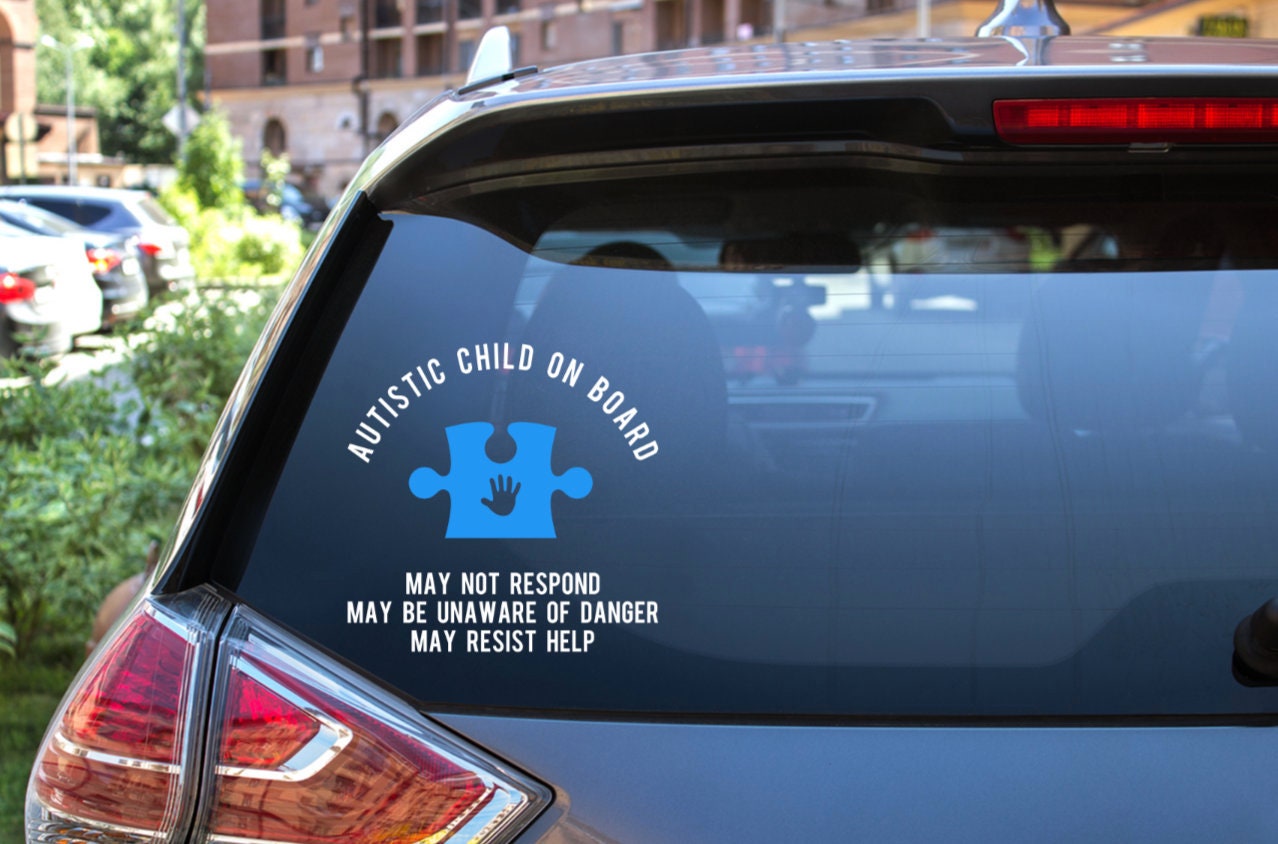 Autism Awareness Car Decals - 2 Pack, 5 Inch Laminated Stickers, Fade Resistant, Easy Peel & Stick For Car Window