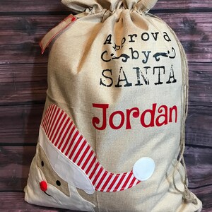 Personalized Burlap Santa Claus Santa Sack, santa sack, personalized, christmas bag, santa bag, burlap bag, burlap santa bag, santa, bag image 2