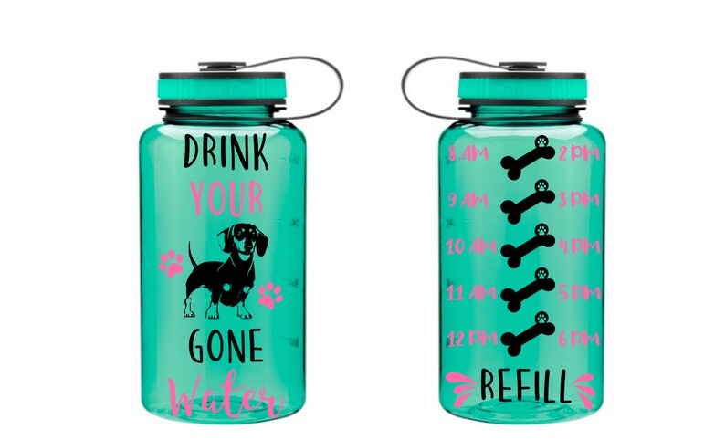 Dachshund Water Bottle Drink Your Dog Gone Water Etsy