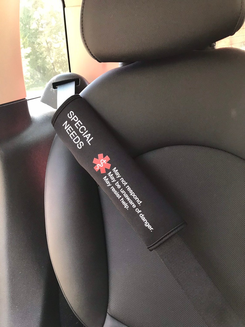 Special Needs Medical Alert Seat Belt Cover, Medical Alert Seatbelt Cover, autistic, special needs, autism med alert, disabilities image 4