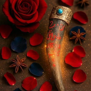 21 Khodams Arabic Magical Horn Amulet, Unlimited Power & Authority, Al-Najm Al-Akbar (The Greatest Star)