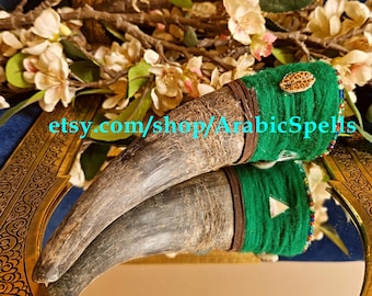 The Horn Of Plenty ”Qarn Al-Wafrah” Arabic Amulet for Money Attraction, Wealth, Well-Being & Financial Abundance