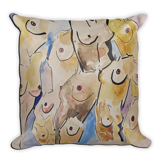 Nude Nipple Pillow Nipple Pillow Feminist Pillow Etsy