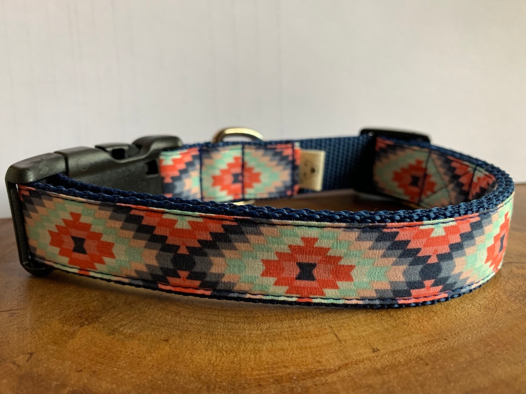 Southwestern Dog Collar Aztec Cute Girl Dog Collars Fabric Etsy Nederland