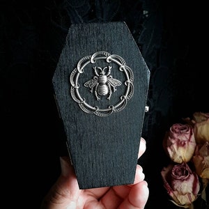 Dark & Moody Felt Lined Coffin Jewelry Box