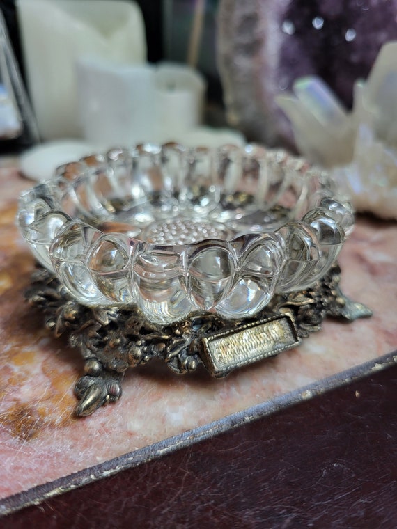 Antique Brass and Glass Dish