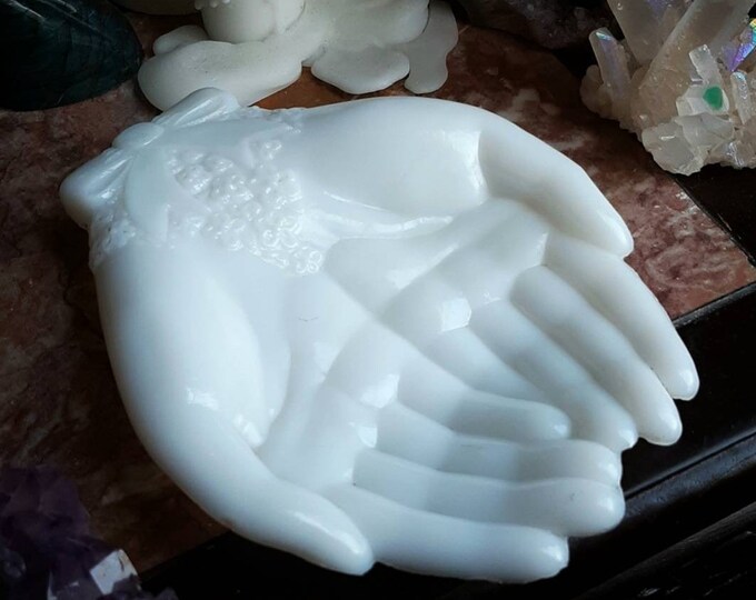 Vintage Avon Milk Glass Hands Dish Etsy