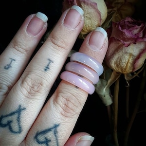 Pink Agate Band Ring size 7.75