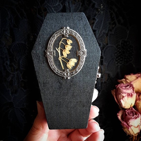 Lily of the Valley Coffin Jewelry Box