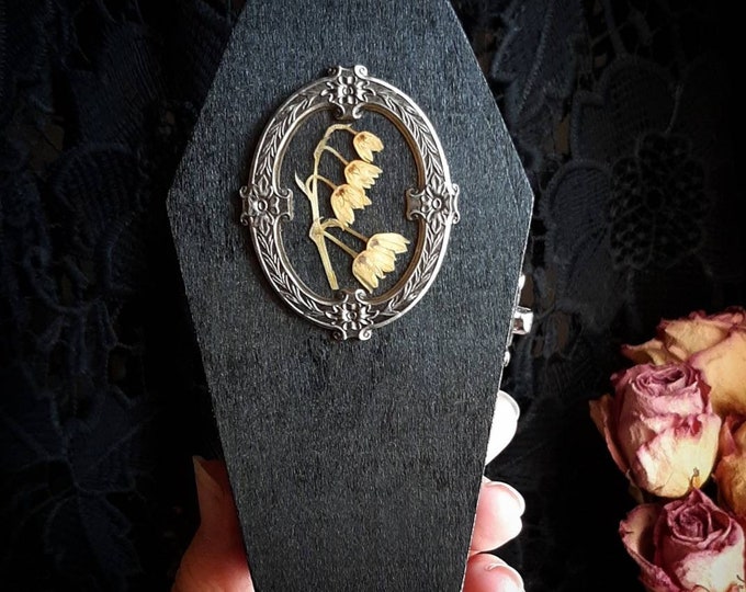 Lily of the Valley Coffin Jewelry Box