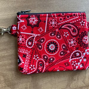 Red Bandana Mini Clasp Wallet