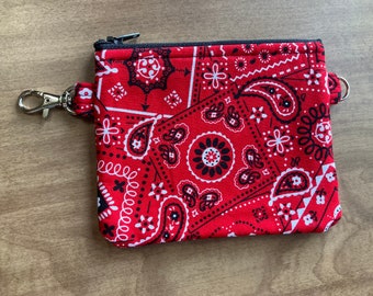 Red Bandana Mini Clasp Wallet