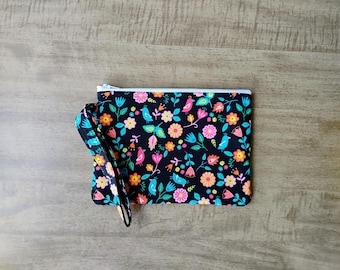 Watercolor Garden Wristlet Handmade