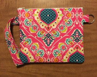 Pink Pattern XL Wristlet