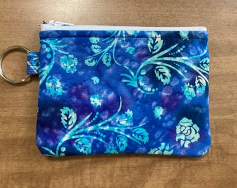 Handmade Key Ring Wallet Batik Blue