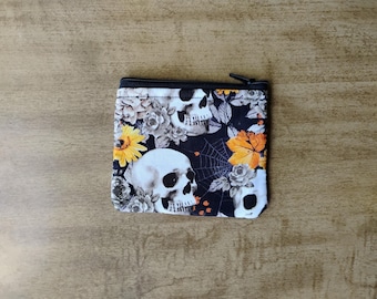 Skulls and Leaves Pouch Wallet