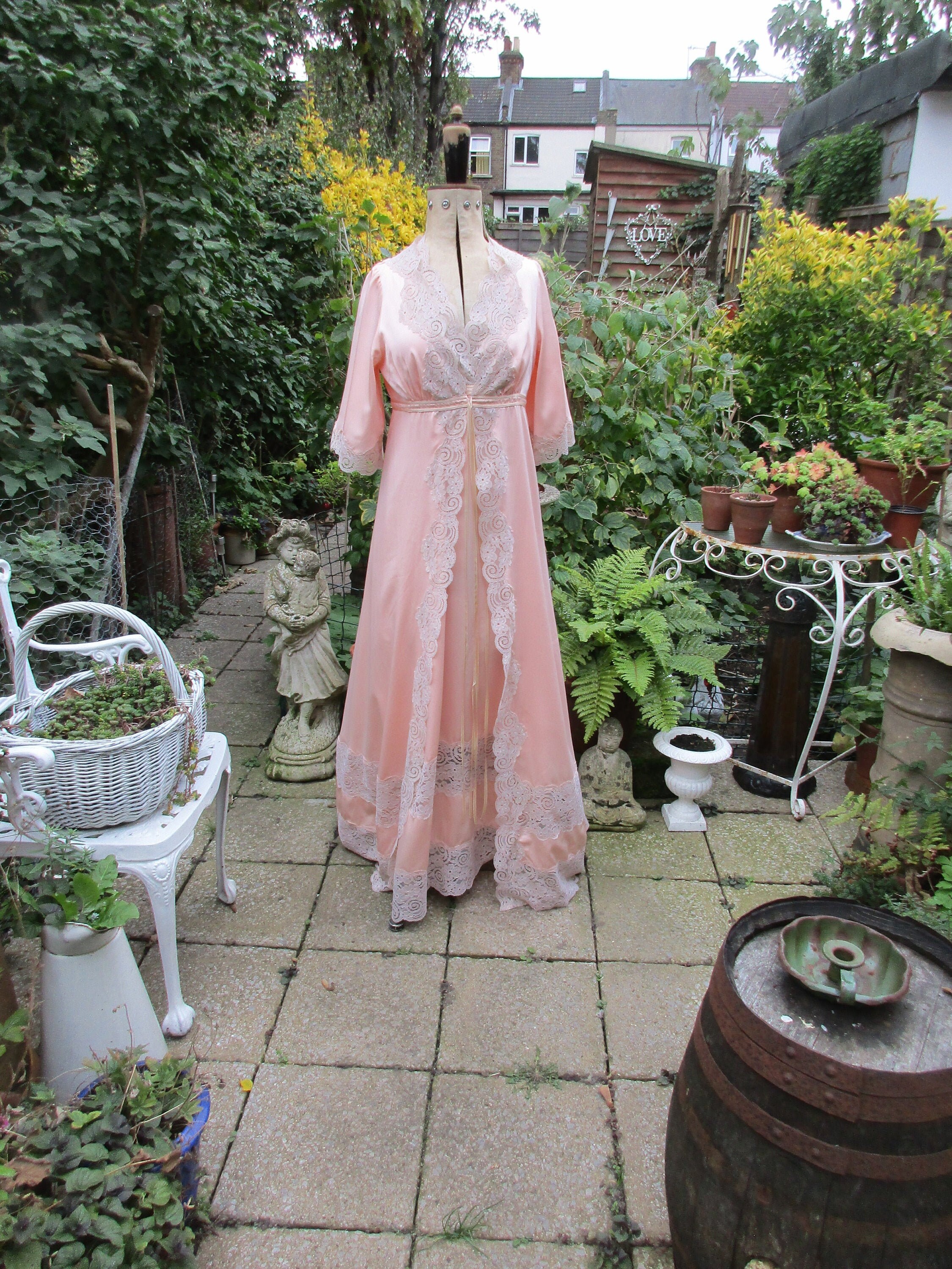 Beautiful Vintage 1980s SALLY POPPY Negligee and Nightdress Set