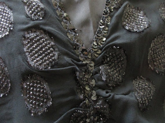 Vintage JAEGER  BLACK Embellished & Sequin Cockta… - image 8