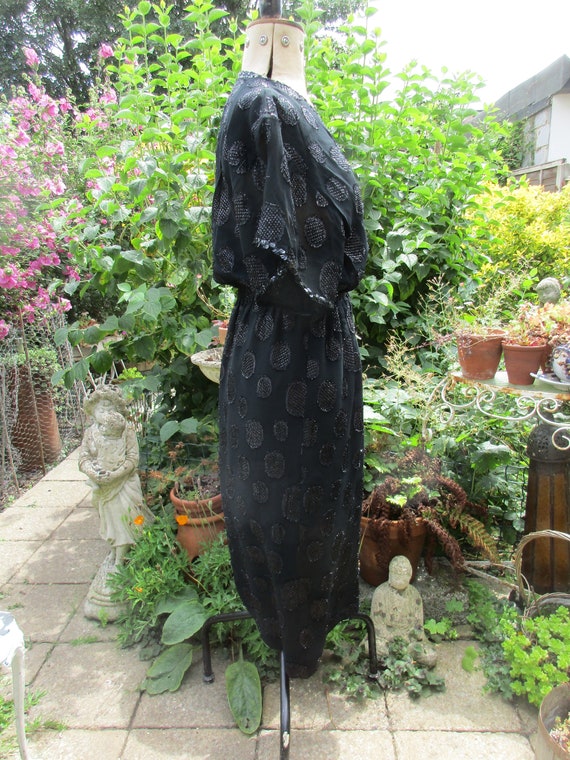 Vintage JAEGER  BLACK Embellished & Sequin Cockta… - image 4