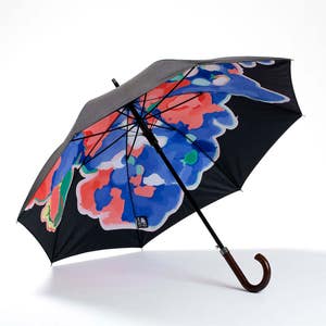 Deluxe Cane Umbrella, Wooden Handle, Automatic with Original Artwork, Strong and Windproof image 2