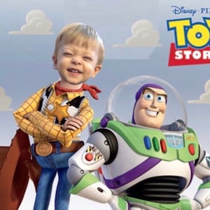 Woody & Buzz / Fun Gag Geschenk / Add Your Face / Put A Head on it