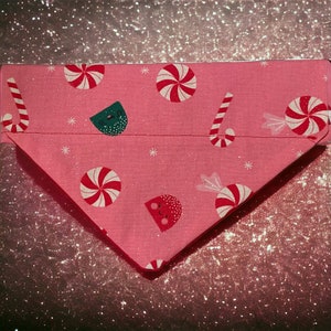 Christmas Candy Over The Collar Dog Bandana/ Christmas Collection