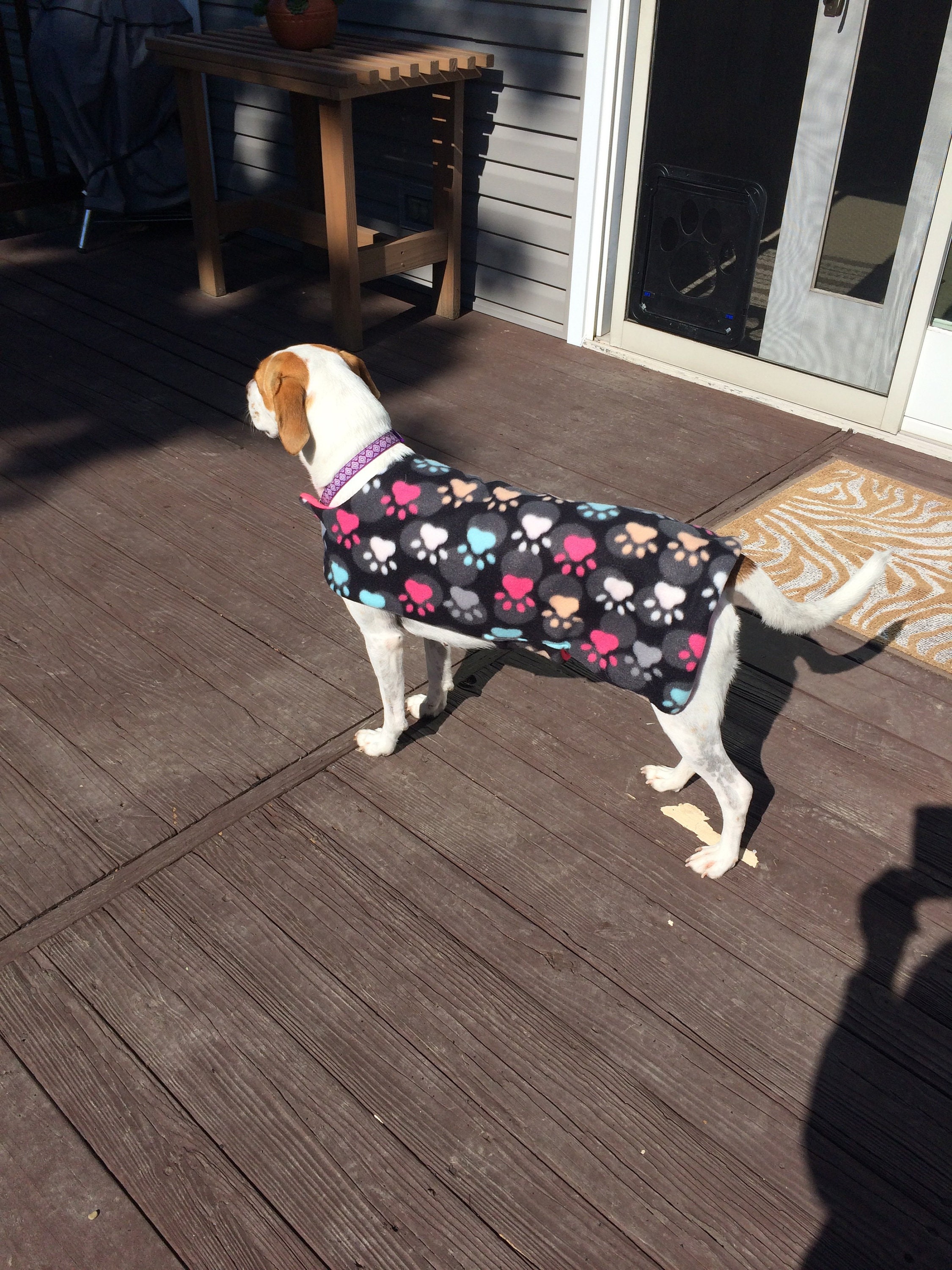 Dog Fleece Jacket Purple & Black Etsy