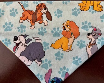 Disney Dogs Over The Collar Dog Bandana/Dog Clothes/Matching Hair Scrunchie/Gifts