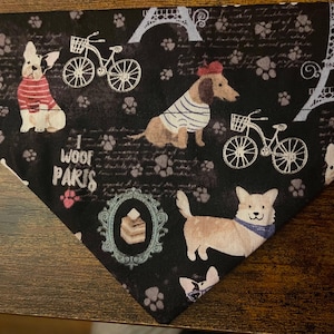 I Woof Paris Over The Collar Dog Bandana/Clearence Sale